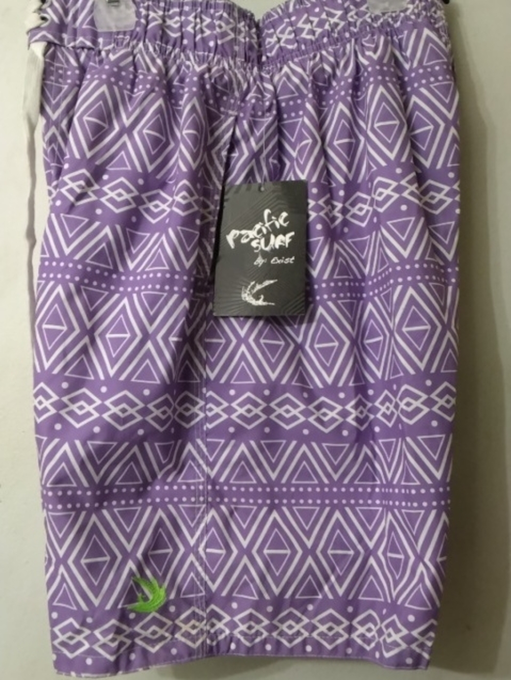 Exist Brand "Pacific Surf" Purple Geometric Swim Shorts Men's Sz Small